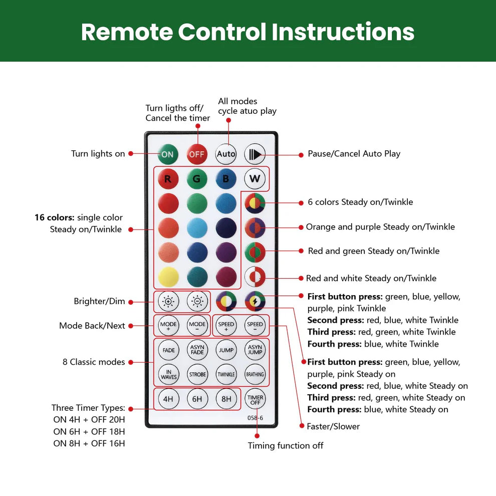 Alpine Winter - 7.5ft Preli Multi-Color RGB Lightst Snow Flocked Artificial Christmas Tree with Remote