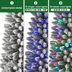 【FLASH SALE】4ft Premium RGB Snow Flocked Christmas Tree - Pre-Lit with Remote Control | UL Listed & Easy Setup