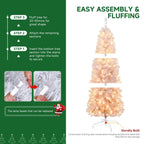 7.5ft Prelit Warm White Lights Artificial Hinged Slim Pencil Christmas Tree