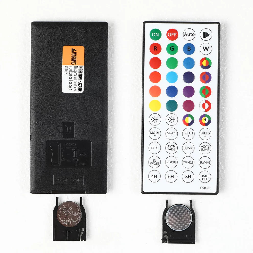 Alpine Winter - 7.5ft Preli Multi-Color RGB Lightst Snow Flocked Artificial Christmas Tree with Remote