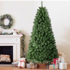 Prelit Premium Artificial Hinged Christmas Tree with Pre-lit Warm White Lights
